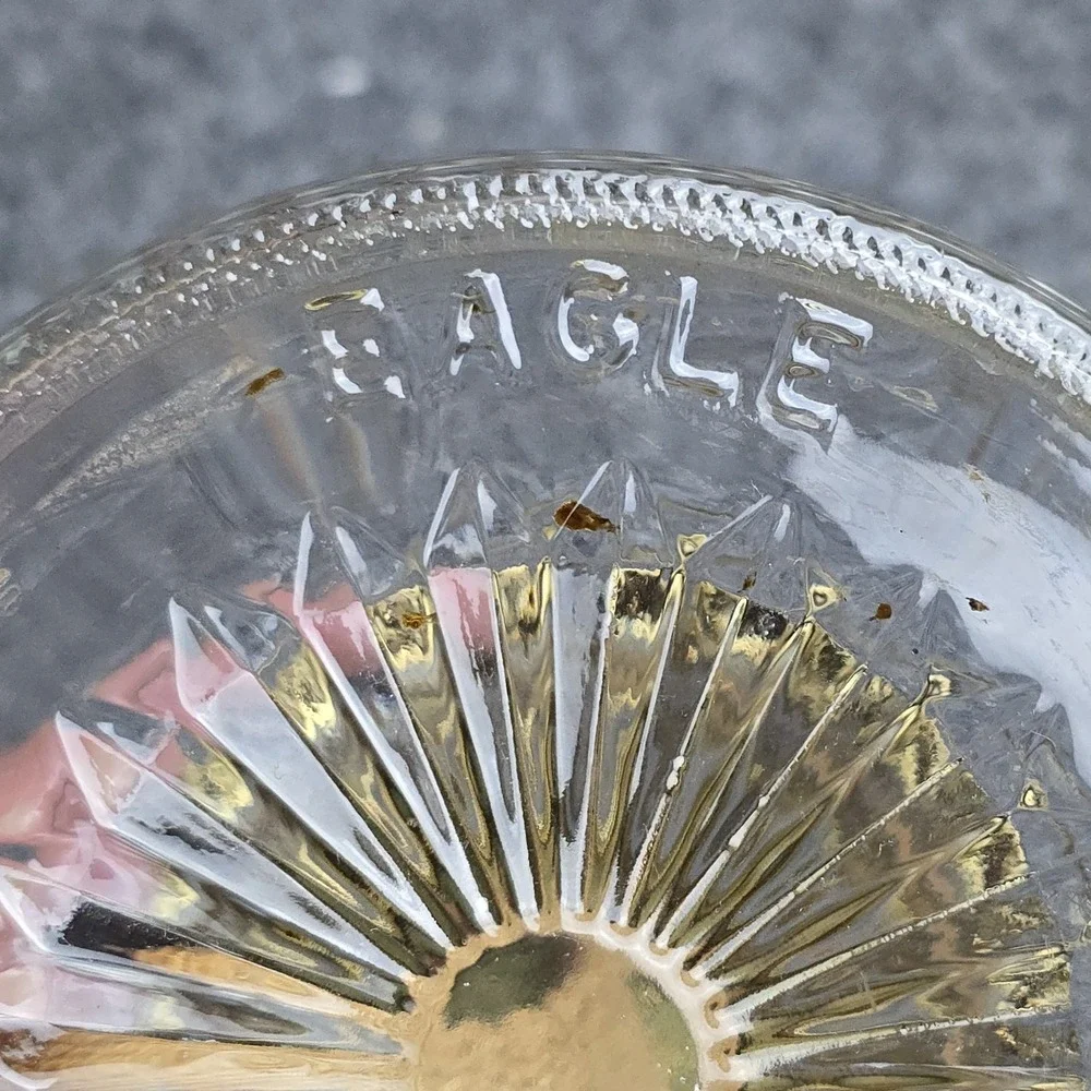 Vintage Eagle Mini Oil Lamp Clear‎ Pressed Glass Kerosene Lamp Made in USA 6